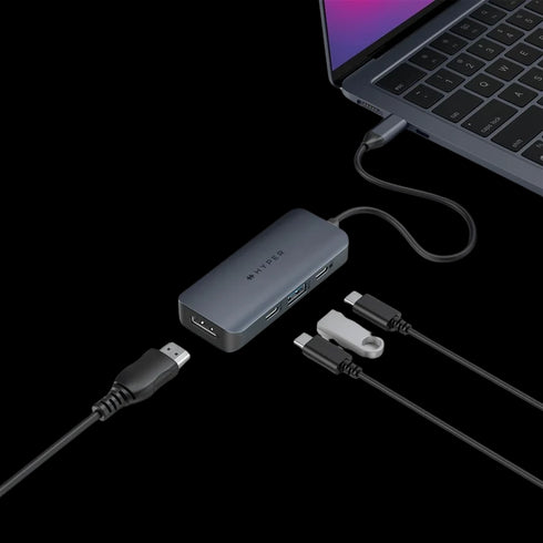 Hyperdrive 4-in-1 USB-C Hub Midnattsblå (beg)