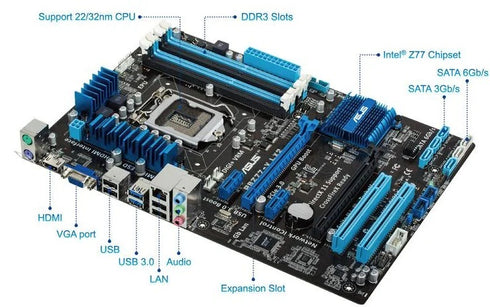 Moderkort Asus P8Z77-V LX2 med Processor intel core i5 3570k och RAM minne (beg)