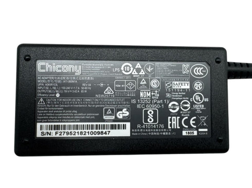 Original Chicony A11-065N1A 19V 3.42A 65W Adapter laddare med nätsladd (beg)