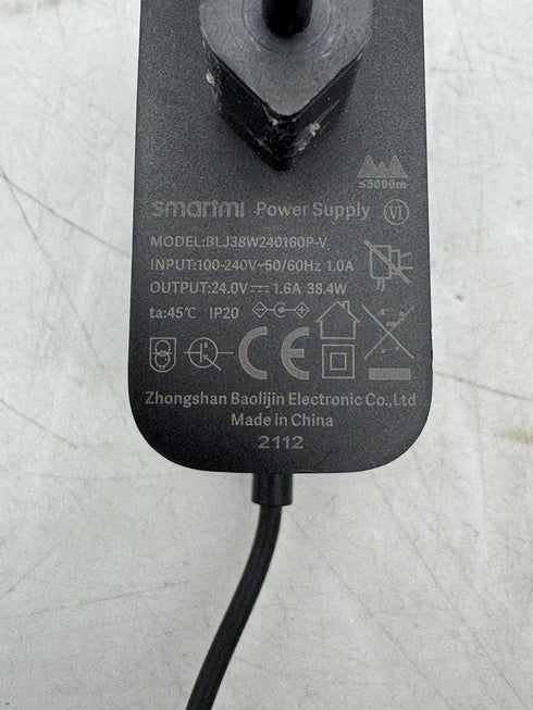 Smartmi Laddare/AC-adapter modell BLJ38W240160P-V, ofta används till Xiaomi/Smartmi luftrenare.