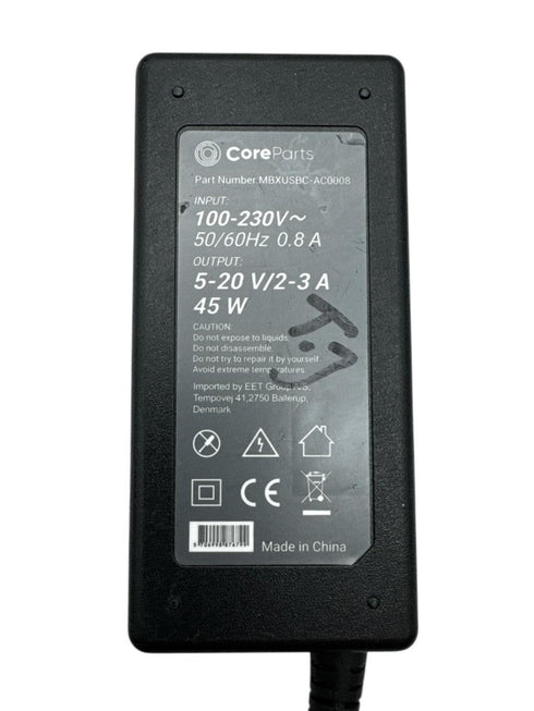 CoreParts USB-C Laddare/AC-adaptrar universell 45W USB-C modell (MBXUSBC-AC0008) (beg)
