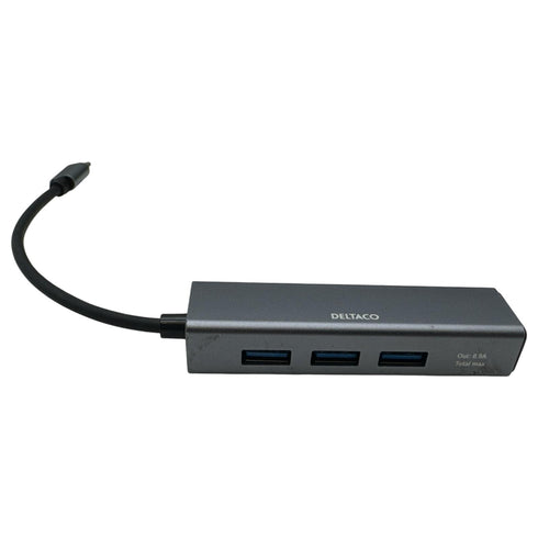 Deltaco USBC-HUB11 USB-C-hubb 4 port (beg)
