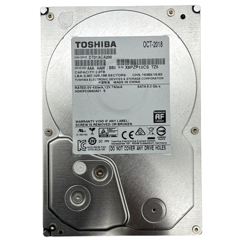 Toshiba hårddisk med 2.0TB 3.5 Intern hårddisk (beg)