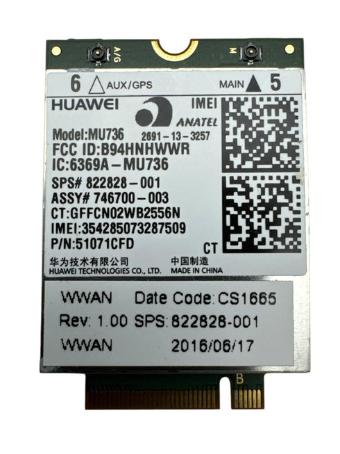 Huawei MU736 WWAN-modul (mobilt bredband) märkt för HP modellnummer MU736.