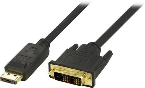 DisplayPort till DVI monitorkabel, 20-pin ha - ha 1m, svart