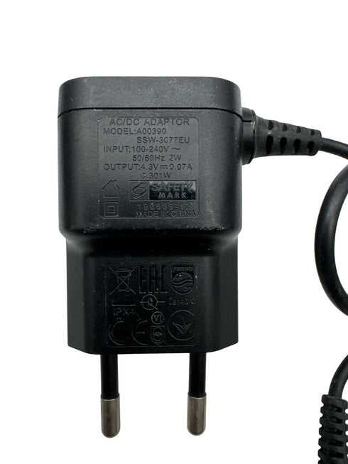 Laddare/AC-adapter Philips-rakapparater modell A00390 / 4,3 V (beg)