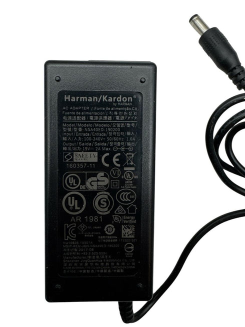 Original Harman Kardon NSA40ED-190200 - 19V-2A Laddare AC Adapter med nätsladd (beg)