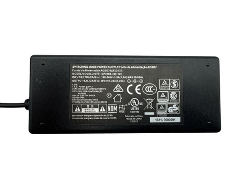 AC/DC-adapter för modell: GP306B-480-125 48V laddare med strömkabel (beg)