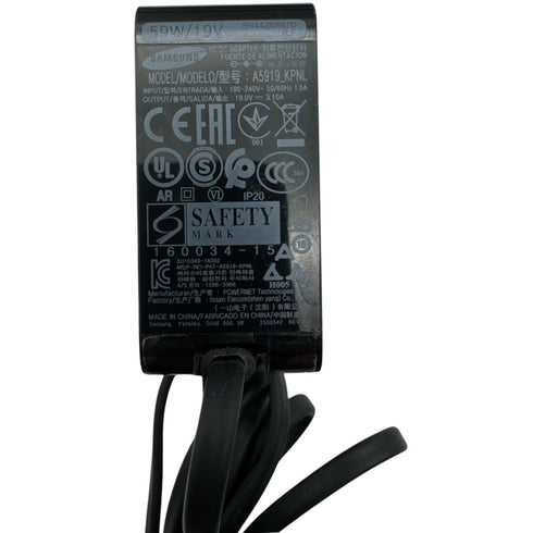 Samsung AC/DC-strömadapter modell A5919_KPNL / 19V och 3,10A (59W)