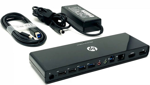 HP 3005Pr USB 3.0-dockningsstation av universalmodell med AC-Adapter & USB-kabel (beg)