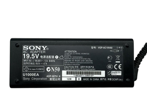 Original Sony Laddare AC Adapter VGP-AC19V60-19,5V 4,7A med nätsladd (beg)