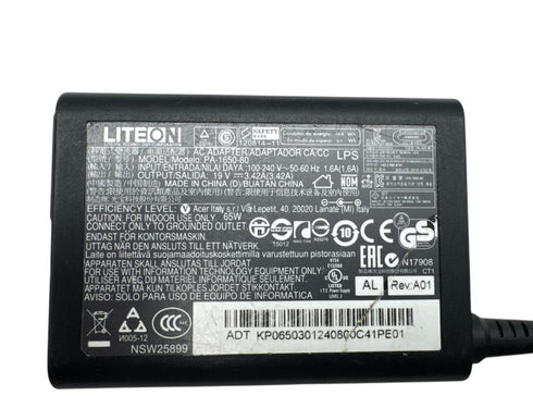 LITEON Laddare AC Adapter PA-1650-80 19V 3.42A 65W-3.0 mm × 1.1 mm) med nätsladd (beg)