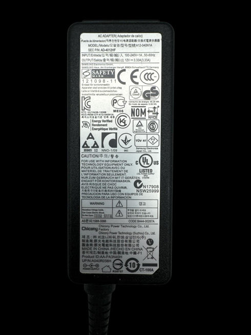 Samsung AC-adapter 12V=3,33A (3,33A) Modell: A12-040N1A (beg)