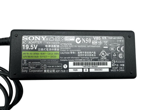 Original Sony Laptop Laddare AC Adapter 19,5V 3,9A modell VGP-AC19V37 med nätsladd (beg)