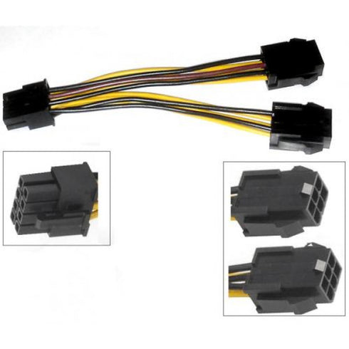 PCI-Express 8-stifts till dubbel 6/8-stift Grafikkort/GPU (Beg)