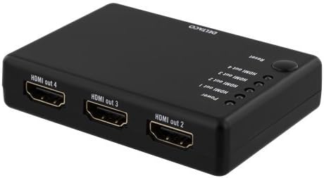 Deltaco HDMI splitter - 1st HDMI in - 4st HDMI ut - 4K - Svart