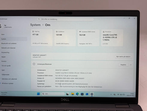 Dell Latitude 7410 - 14 / Core i5, 16GB RAM, 512GB SSD win 11 pro (beg)