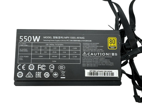 Nätaggregat/ PSU Cooler Master Gold 550. 550W (beg)