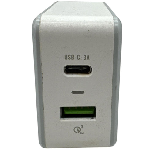 DELTACO Väggladdare USB-C USB-A Quick Charge 3.0 (beg)