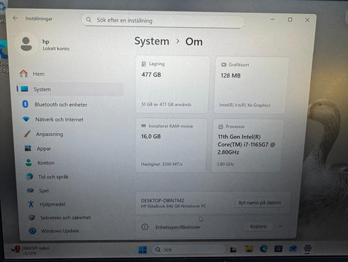 HP EliteBook 840 G8 14" Full HD i7 16GB 512GB SSD Win 11 Pro