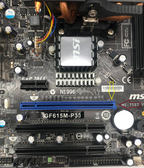 Moderkort MSI GF615M-P33 med Processor AMD/ Ram minne.