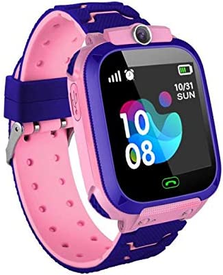 Smartklocka för barn SOS klocka Vattentät IP67 Barnpresent (färg: Rosa