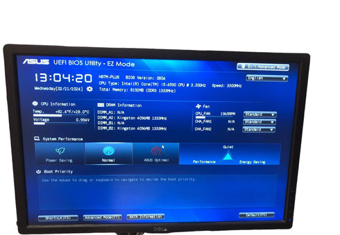 ASUS H87M-PLUS mATX moderkort med Processor intel core i5-4590 och RAM 8gb