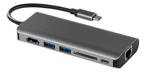 USB-C dockningsstation Deltaco USBC-1266 (beg)