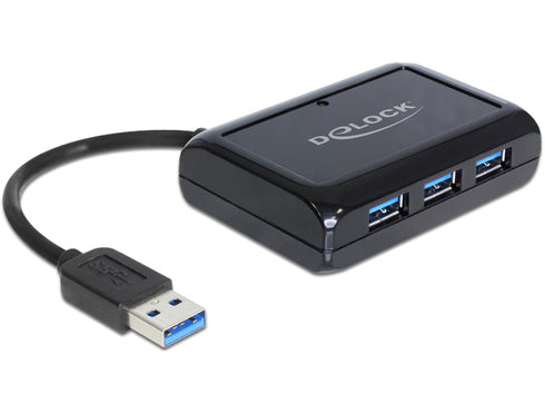 Delock USB 3.0 Hub 3 Port + 1 Port Gigabit LAN 10/100/1000 Mb/s (beg)