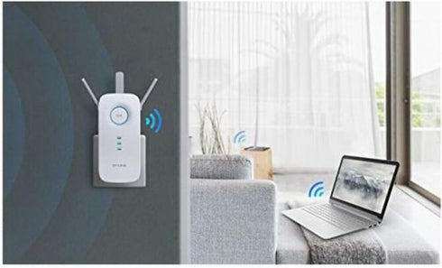TP-Link RE450 AC1750 Gigabit Dualband WLAN Repeater (1300 Mbit/s (5 GHz) och 450 Mbit/s (2,4 GHz), AP-läge, signalstyrkeindikator, 1 Gigabit-port, WPS, lämplig för alla WLAN-enheter) (beg)