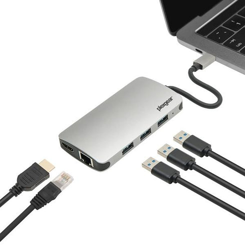 Plexgear Multiadapter för USB-C med 9 anslutningar (beg)