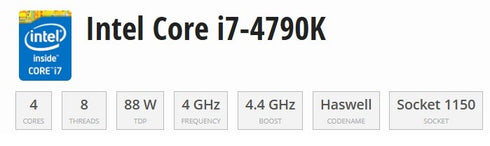 Processor/CPU INTEL Core i7-4770k GHz Socket 1150 (beg)