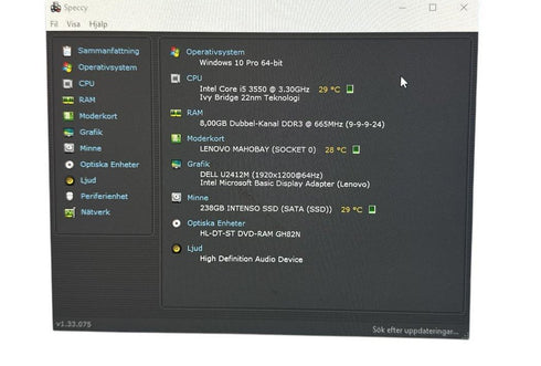 Begagnad lenovo thinkcentre Stationär dator Core i5 3550 SSD 256 GB - 8G