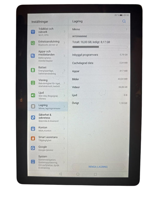 HUAWEI MediaPad T3 10 Android version 8.0 (SIM-kort)