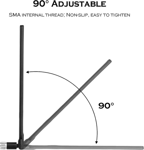 2st / Router-antenn SMA hane 10 dBi rundstrålande extern antenn för 4G Router Trail Camera Mini PCIE-kort - svart (2-pack)