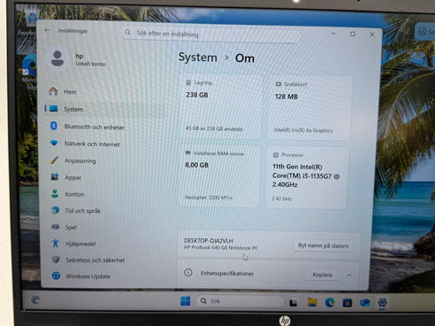 HP ProBook 640 G8 14" FHD i5 11th 8GB 256GB Win 11 Pro (beg)