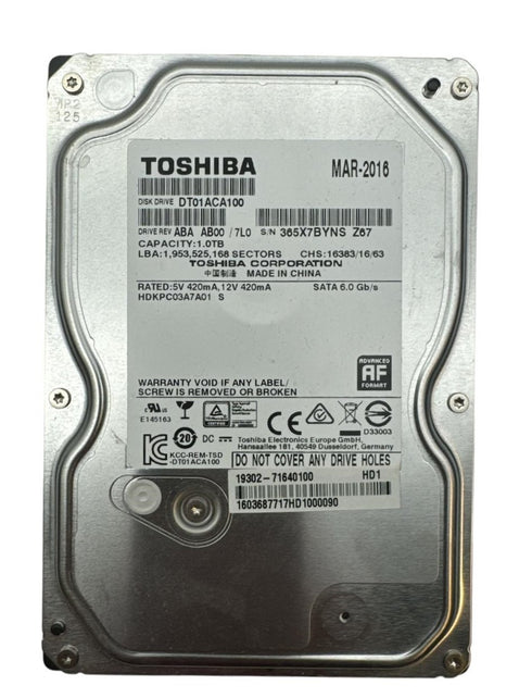 Hårddisk Toshiba black.3.5" HDD (1TB)
