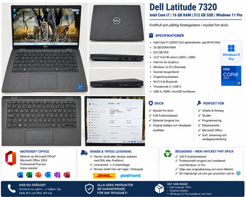Dell Latitude 7320 Intel Core i7 | 16 GB RAM | 512 GB SSD | Windows 11 Pro