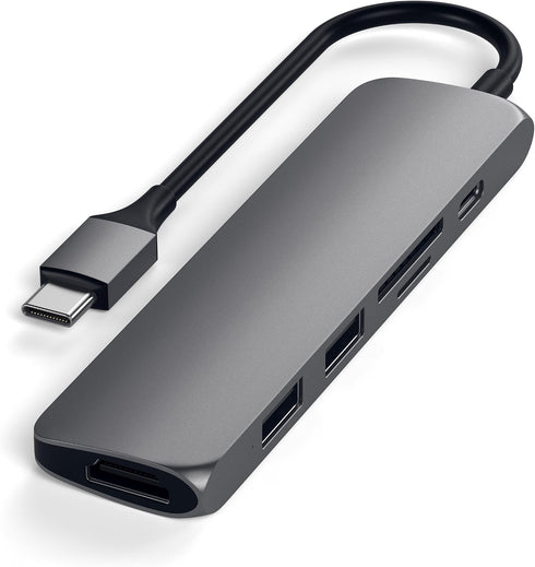 Satechi Slim Multiport-adapter V2 i Aluminium med USB-C (beg)