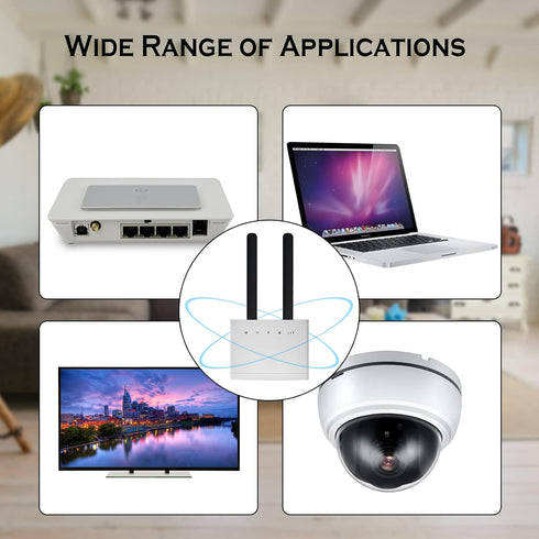 2st / Router-antenn SMA hane 10 dBi rundstrålande extern antenn för 4G Router Trail Camera Mini PCIE-kort - svart (2-pack)