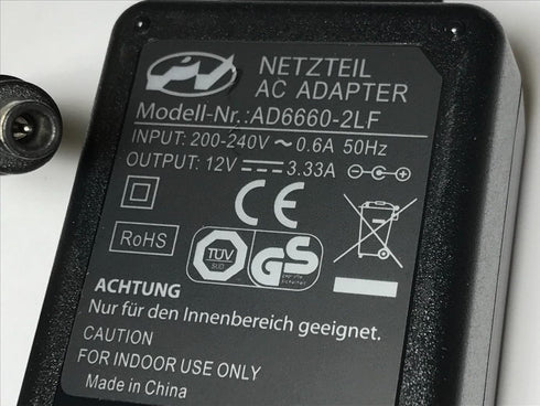 Strömadapter Netzteil AC-adapter AD6660-2LF 12V 3.33A (beg)