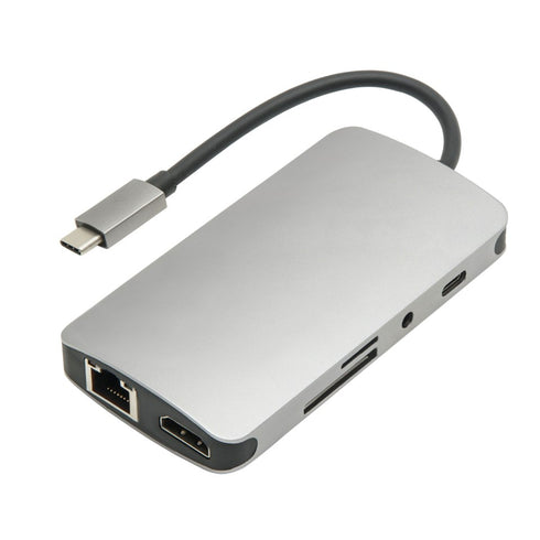 Plexgear Multiadapter för USB-C med 9 anslutningar (beg)