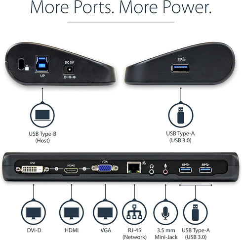 StarTech.com USB 3.0-dockningsstation för dubbla skärmar med HDMI DVI/VGA (beg)