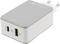 DELTACO Väggladdare USB-C USB-A Quick Charge 3.0 (beg)