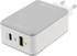 DELTACO Väggladdare USB-C USB-A Quick Charge 3.0 (beg)