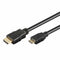 HDMI-kabel, hane till mini hane, 1m, svart (beg