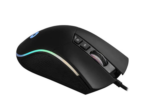 RGB USB mus 800-6400 DPI 8 knappar svart