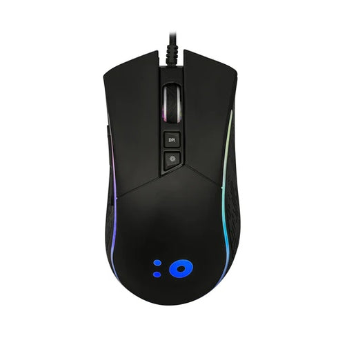RGB USB mus 800-6400 DPI 8 knappar svart