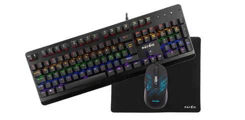 RGB kit 3-i-1, Mekaniskt RGB-tangentbord Xinda Blue switch, RGB-mus, musmatta