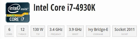 Intel Core i7-4930K 3.4 GHz Socket 2011
